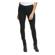 CALVIN KLEIN Womens Black Stretch Zippered Pocketed Pull-on Mid-rise Ponte Skinny Leggings 2