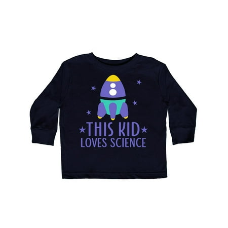

Inktastic Rocket Ship This Kid Loves Science Gift Toddler Boy or Toddler Girl Long Sleeve T-Shirt