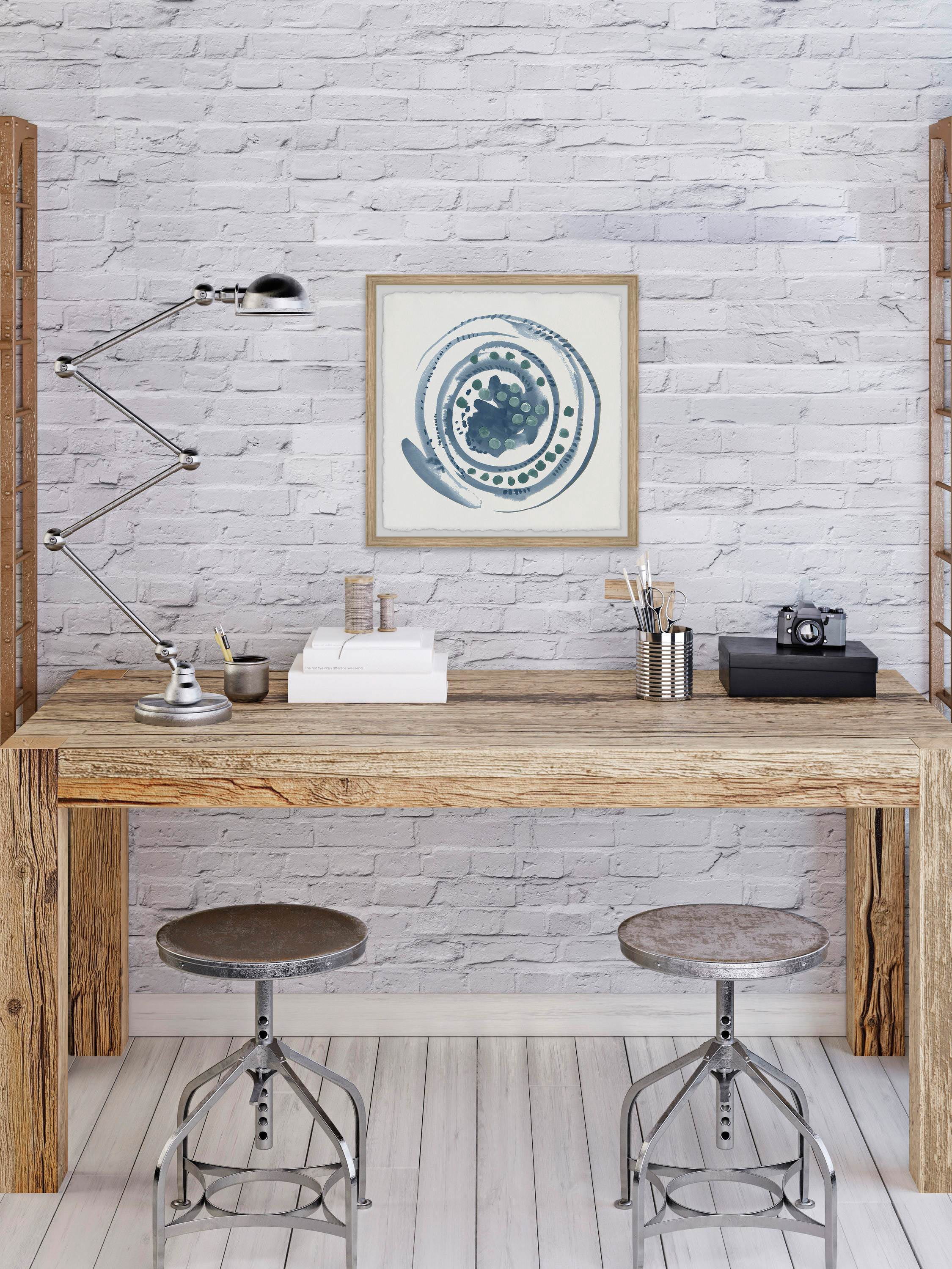 Swirl of Blue Framed Painting Print