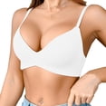 thumbnail image 5 of Women Seamless Wireless Bra One Piece Molded Thin Cup Comfort Bra Breathable Lightweight Back Hook Everyday Comfort for Summer(White,80B), 5 of 5