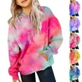 thumbnail image 4 of Girls Tie Dye Fleece Sweatshirt Y2k Aesthetic Gradient Hoodie Kids Casual Comfy Loose Pullover Fall Winter Trendy Outfits, 4 of 8