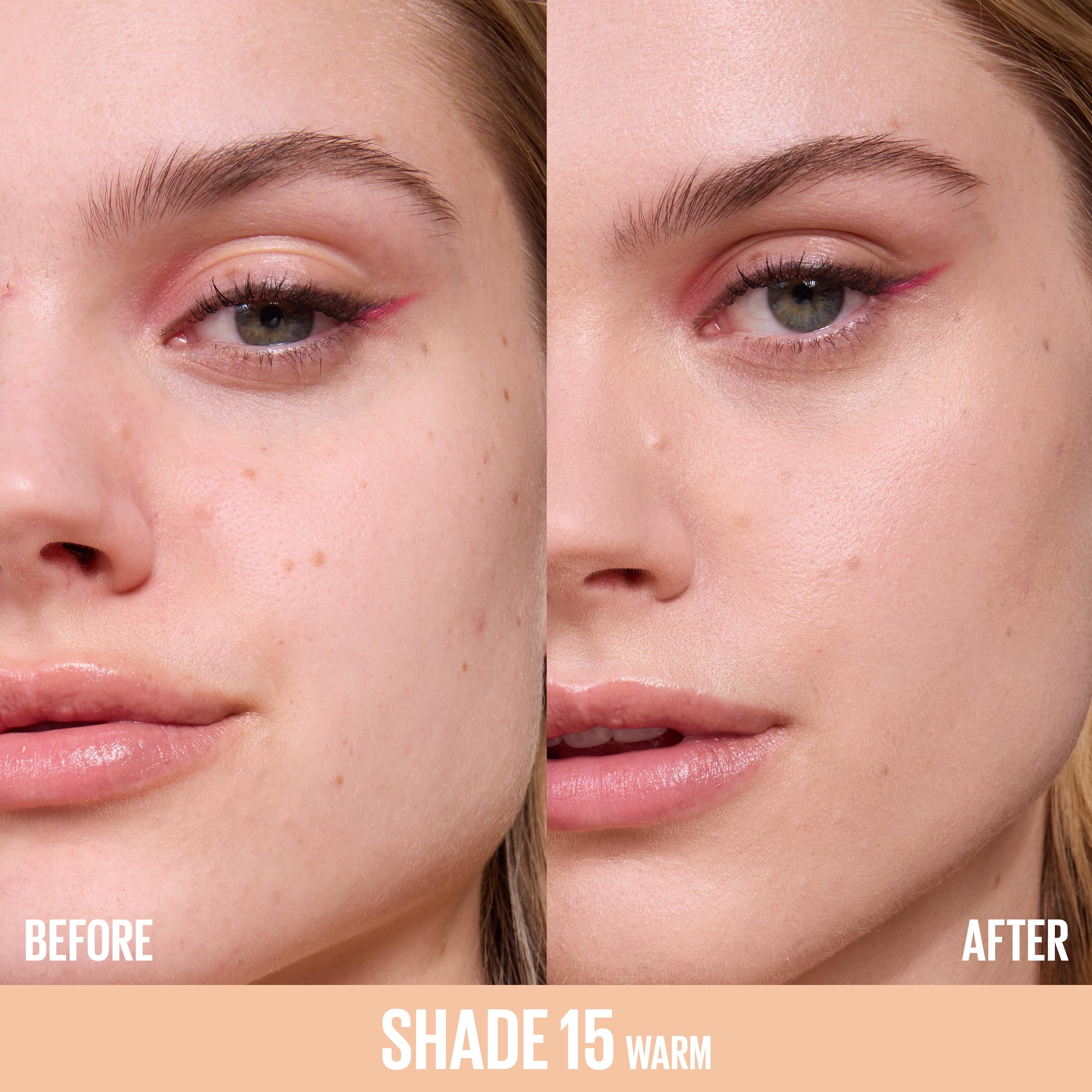 Maybelline Lifter Serum Concealer Makeup with Peptides and Caffeine, Vegan, 15 Warm, 1 Piece