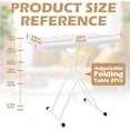 thumbnail image 2 of Folding Table, Plastic Personal Foldable Tables, Adjustable Rectangular Dining Table, Simple Bedside Square Table, for Party, Dining, Events, Picnic Indoor, Outdoor, Camping, 76 * 50Cm, 2 of 9