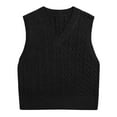 thumbnail image 5 of MESSUEN Sweater Vest Knitted Sweater Cable Knit Sweater Women Warm Vest for Women Womens Shirts Dress Blouses for Women Womens Shirts Summer Black 4XL, 5 of 5