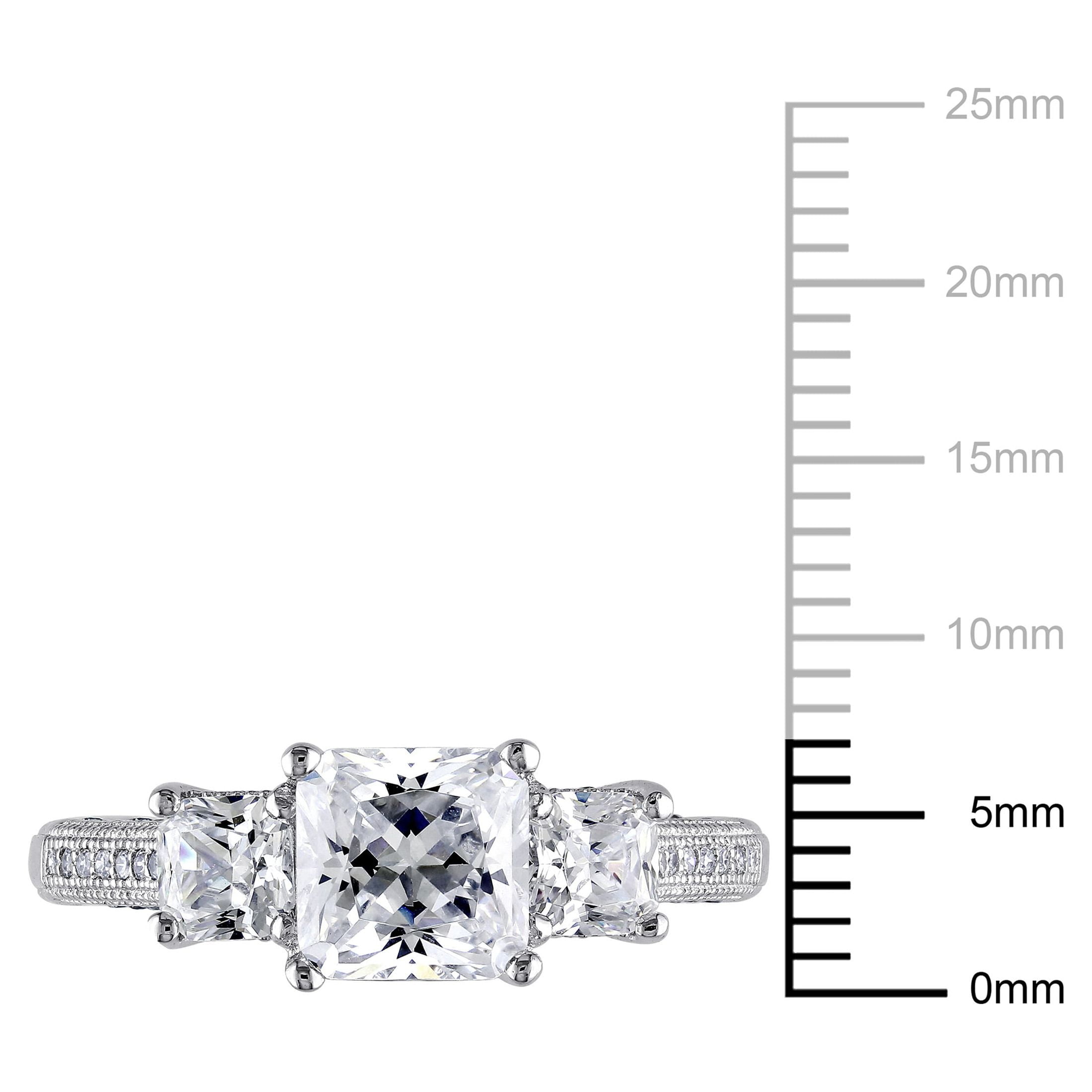 Everly Women's Cubic Zirconia Sterling Silver Engagement Ring