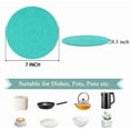 thumbnail image 2 of Triani 3Pcs Pot Holders Trivets Set 7 Inch Cotton Thread Weave Potholders and Trivets Potholders Large Coasters Hot Pads Hot Mats to Protect Desktop & Countertop(Blue), 2 of 7