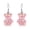 Silver, variant on Silvertone and Pink Resin Gummy Bear Boho Chic Dangle Earrings