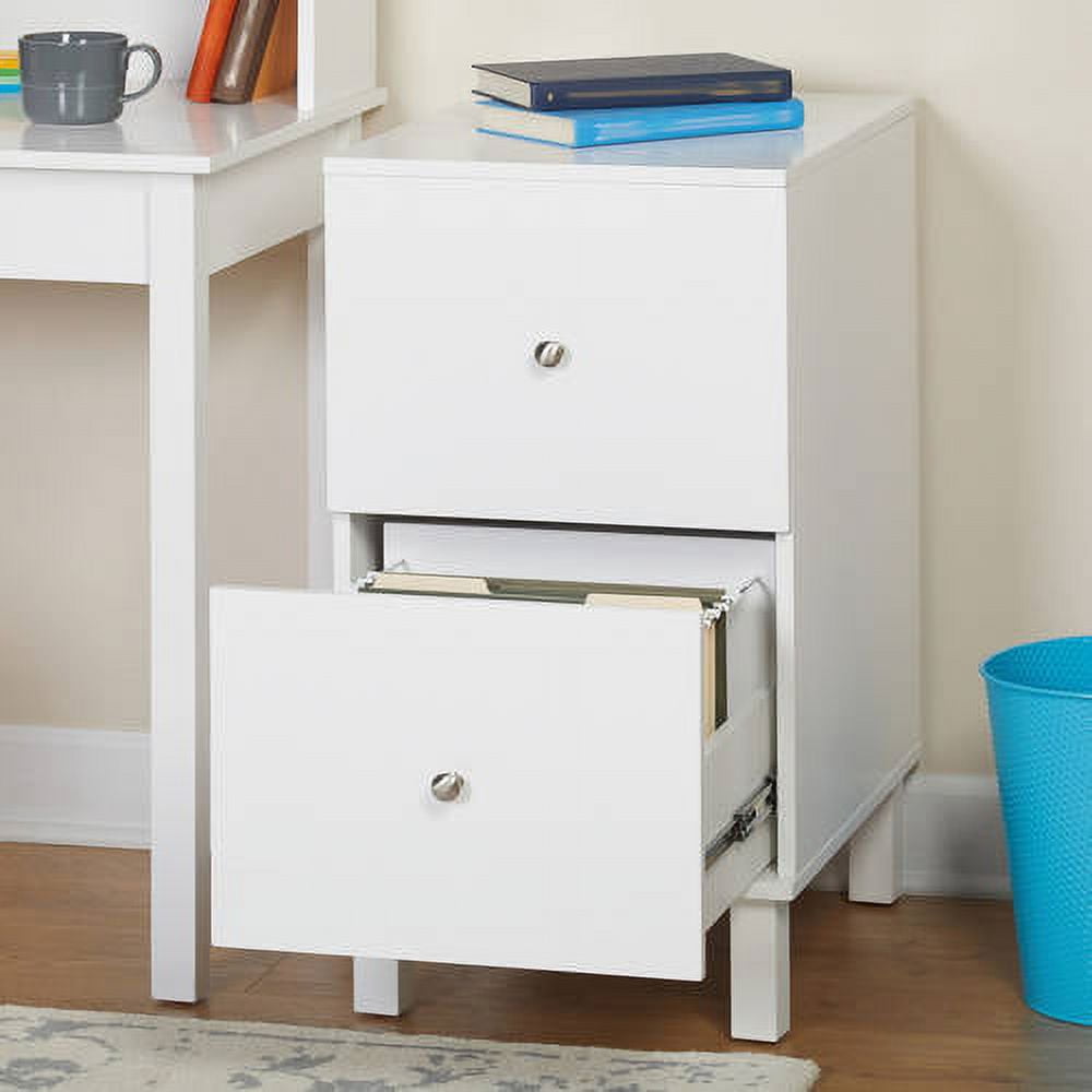 Foster 2 Drawer Vertical Wood File Cabinet, White