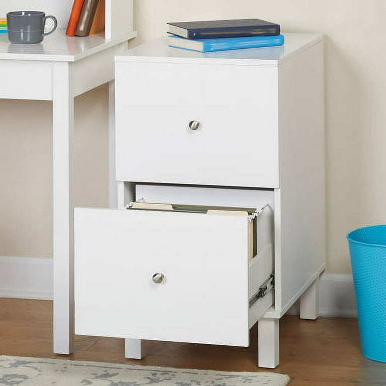 Foster 2 Drawer Vertical Wood File Cabinet - White - Walmart.com