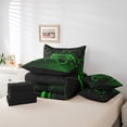 thumbnail image 4 of Erosebridal Gaming Gamepad Bedding Sets Queen Size, Green Comforter Sets with Sheets, Geometry Abstract Decor, Reversible 7-Piece, 4 of 5