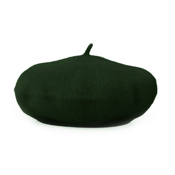 Toptie Classic 80% Wool French Beret Artist Hat for Women-Dark Green