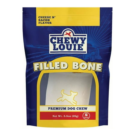 UPC: 0785184803042 | CHEWY LOUIE Small Bone Filled with Cheese & Bacon – Natural Beef Bone with Protein Rich Filling. Long-Lasting with Superior Dental Support Dog Treats