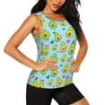 thumbnail image 2 of Vsdgher Cartoon Avocado Print Tank Top Sports Vest Bra for Women Sports ,Performance Stretchy Quick Dry Sports Workout Running Top Vest with Removable Pads, 2 of 8