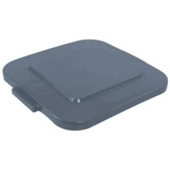 40 gal Square Trash Can Flat Lid, Gray