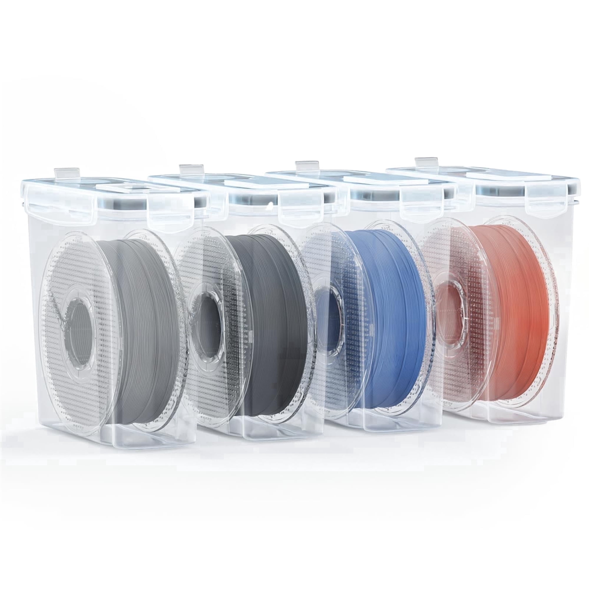 Aokeyee Filament Storage Box 4 Pack Filaments Container for 3D Printing Filament Sealing and Protection with Label Water-Proof and Dust-Proof 4.0L