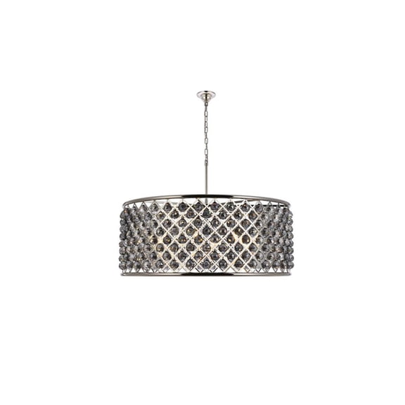 Elegant Lighting Madison 44" 10 Light Royal Crystal Pendant Lamp