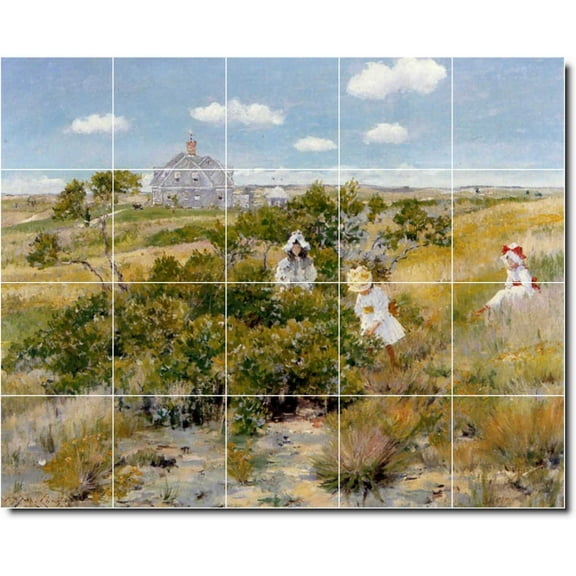 Ceramic Tile Mural-William Chase Country Painting 399. 21.25" w x 17" h using (20) 4.25 x 4.25 ceramic tiles