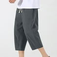 thumbnail image 4 of Maean Big and Tall Capri Pants for Mens Knee Length Elastic Waist Cropped Trousers Capris with Pockets, 4 of 7