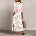 thumbnail image 6 of Lnmiateer Women Beach Vacation Swing Dress Collared 3/4 Sleeve Button‑Down Loose Fit With Side Pockets Casual Going‑Out Outfit, 6 of 7