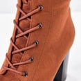 thumbnail image 5 of Cathalem Women's Keen-High Boots Female Shoes Adult Women Boots Wide Oversized Women's Boots Border Thick High Heel Side Zipper Tie High Lace up Boots for Women Wide Width (Brown, 7.5), 5 of 7
