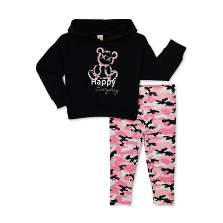 

Sweet Butterfly Toddler Girl Long Sleeve Yummy Fleece Hooded Top and Leggings Outfit Set 2-Piece Sizes 2T-4T