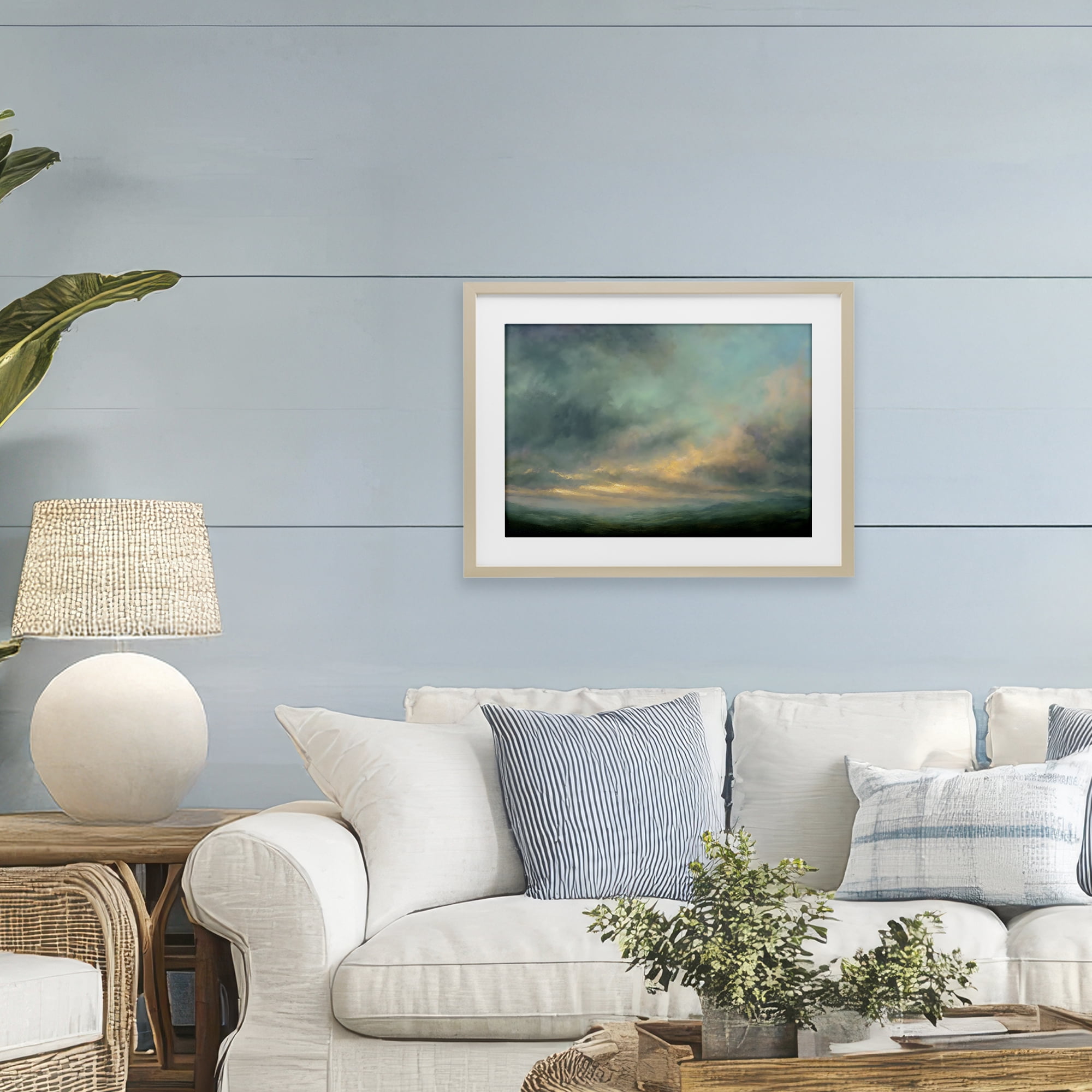 Stupell Industries Blue Toned Golden Hour Birch Framed Print Under Glass, design by Petal Prints Design