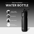 thumbnail image 7 of BOTTLE BOTTLE Insulated Water Bottle 24 oz with Handle and Flip Tops Lids Stainless Steel Water Bottle Push Button Leak Proof Portable for Running Travel  Hiking Black, 7 of 7