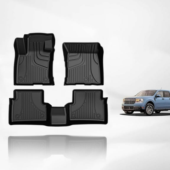 AOMSAZTO Car Floor Mats for Ford Bronco Sport 2021 2022 2023, Heavy Duty TPE All Weather Car Floor Mats, 1st & 2nd Row Full Set Rubber Floor Liners, Anti Skid Car Mats, Black