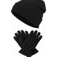 thumbnail image 6 of Gilbin Winter Beanie Hat & Glove Set for Men and Women, for Cold Weather Black, 6 of 9