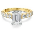 thumbnail image 2 of Gem Stone King 3.88 Cttw IGI Certified Lab Grown Diamond in 14K Two-Tone Gold  Engagement Ring for Women | Emerald Cut Center Diamond 3.00 Ct | D-E Color | VS1-VS2 Clarity, 2 of 6