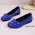 thumbnail image 6 of Womens Slip On Wedge Bow Knot Ballet Flat Shoes Patent Leather Casual Dress Shoes Solid Color Non Slip Loafers Blue Size 9, 6 of 8