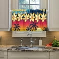 thumbnail image 5 of Palm Tree Kitchen Curtains 2 Panels UV Protected Tier Curtains, Half Window Curtains Kitchen Tiers for Guest Room Bathroom Sink Laundry Room Basement,24"x27", 5 of 7