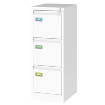 STANI 3 Drawer White File Cabinet with Lock, Filing Cabinets for Home Office, Metal Locking Office File Storage Cabinets with Drawers, Vertical Small Filing Cabinet Organizer for Legal/A4