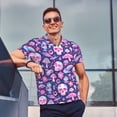 thumbnail image 4 of Rateoe mushroom rainbow color Skull Pattern Men's Short Sleeve Polo Shirts, Golf Polo Shirts Short Sleeve Performance Moisture Wicking Dry-XX-Large, 4 of 6