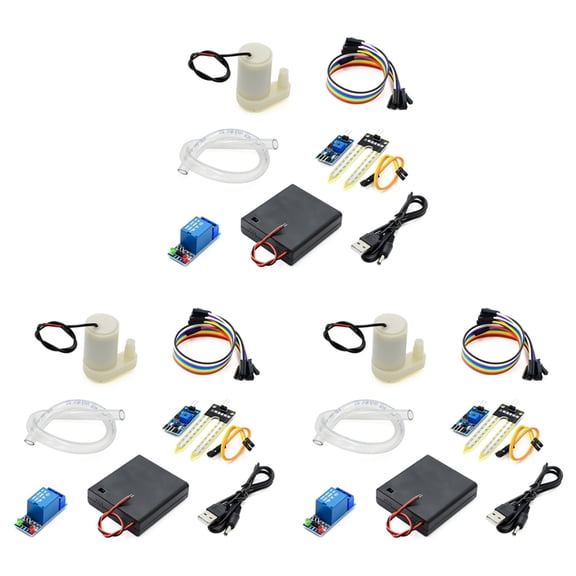3Set Automatic Irrigation DIY Kit Water Pump Soil Moisture Detection Garden Drip Watering Watering Irrigation System