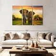 thumbnail image 2 of Elephant Stock Elephant Sunset Duo Wall Art - Horizontal Multi Panel Canvas - Living Room Wall Decor - Animal Multi Panel - Green And Gray Decor - 74" x 48", 2 of 8