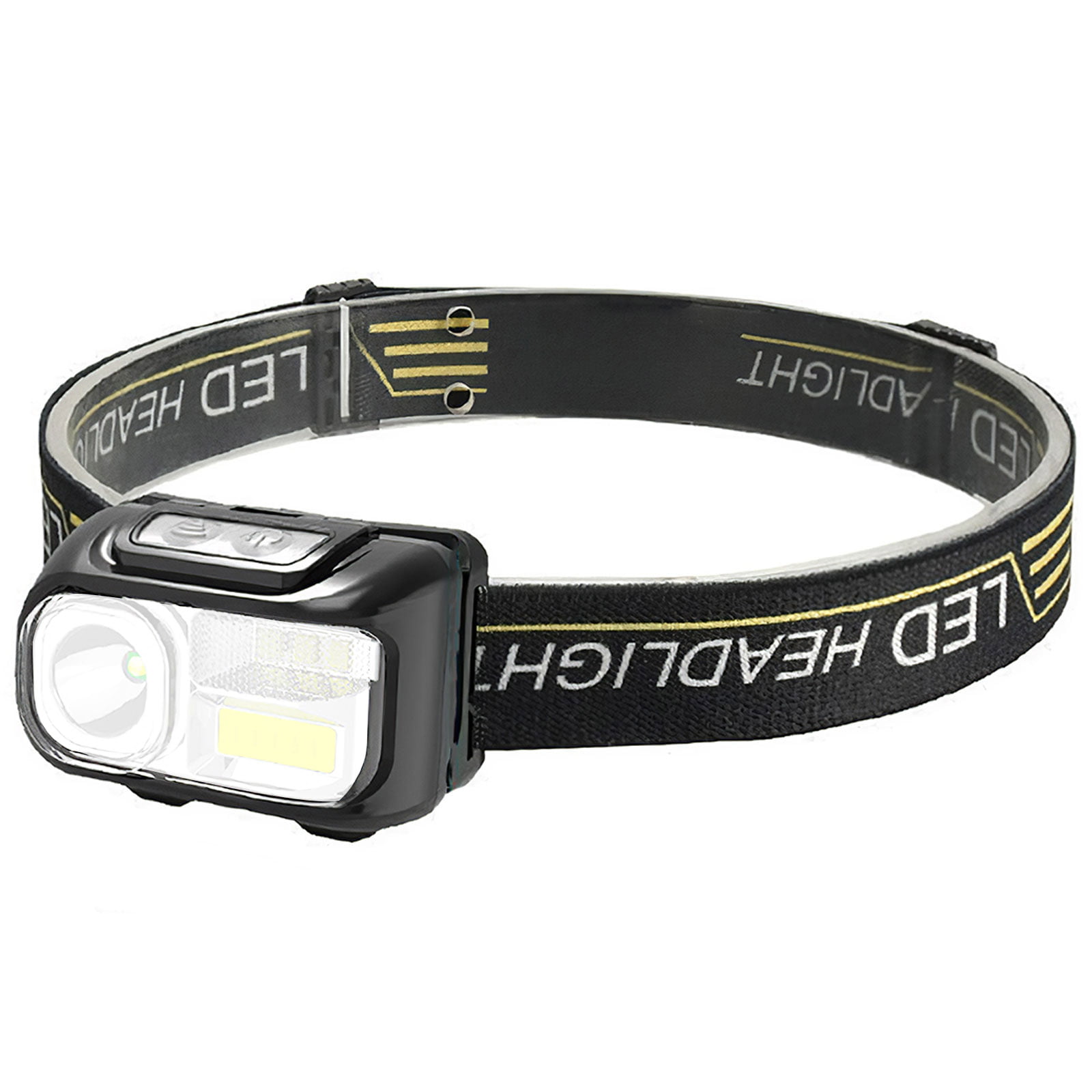 batteries included Powerful LED head torch adjustable strap 