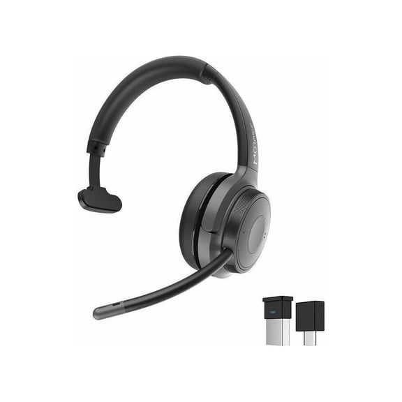 Morpheus 360 Advantage Wireless Mono Headset with Detachable Boom Microphone Bluetooth Headphones with Microphone Single, Black