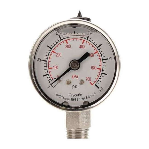 Manufacturer Varies Pressure Gauge,Liquid Filled,2 In 4CFF8