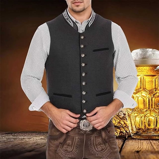 Camiseta sin mangas con cuello en V para hombre, disfraz de Oktoberfest, chaleco de moda, chaleco tradicional de tallas grandes, traje elegante, traje de fiesta elegante para boda, blusa para hombre