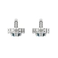 thumbnail image 4 of 14K Solid Gold Lever Back Stud Earrings for Women | 2.235 cttw Round Cut Natural London Blue Topaz | White Gold, 4 of 5