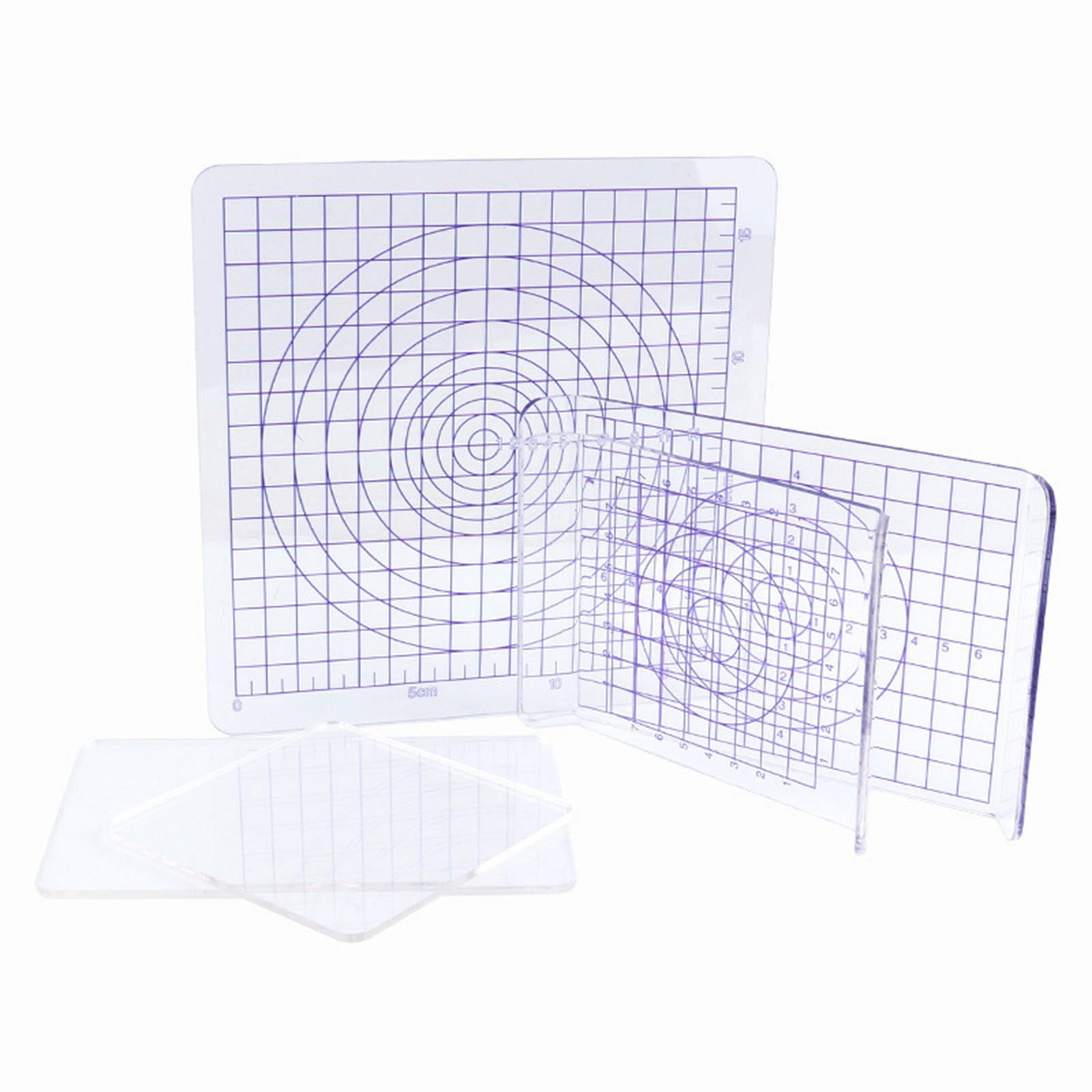 Milageto 3 Pieces U-Shaped Pressure Clay Acrylic Board Clay Pottery Sculpture with Grid