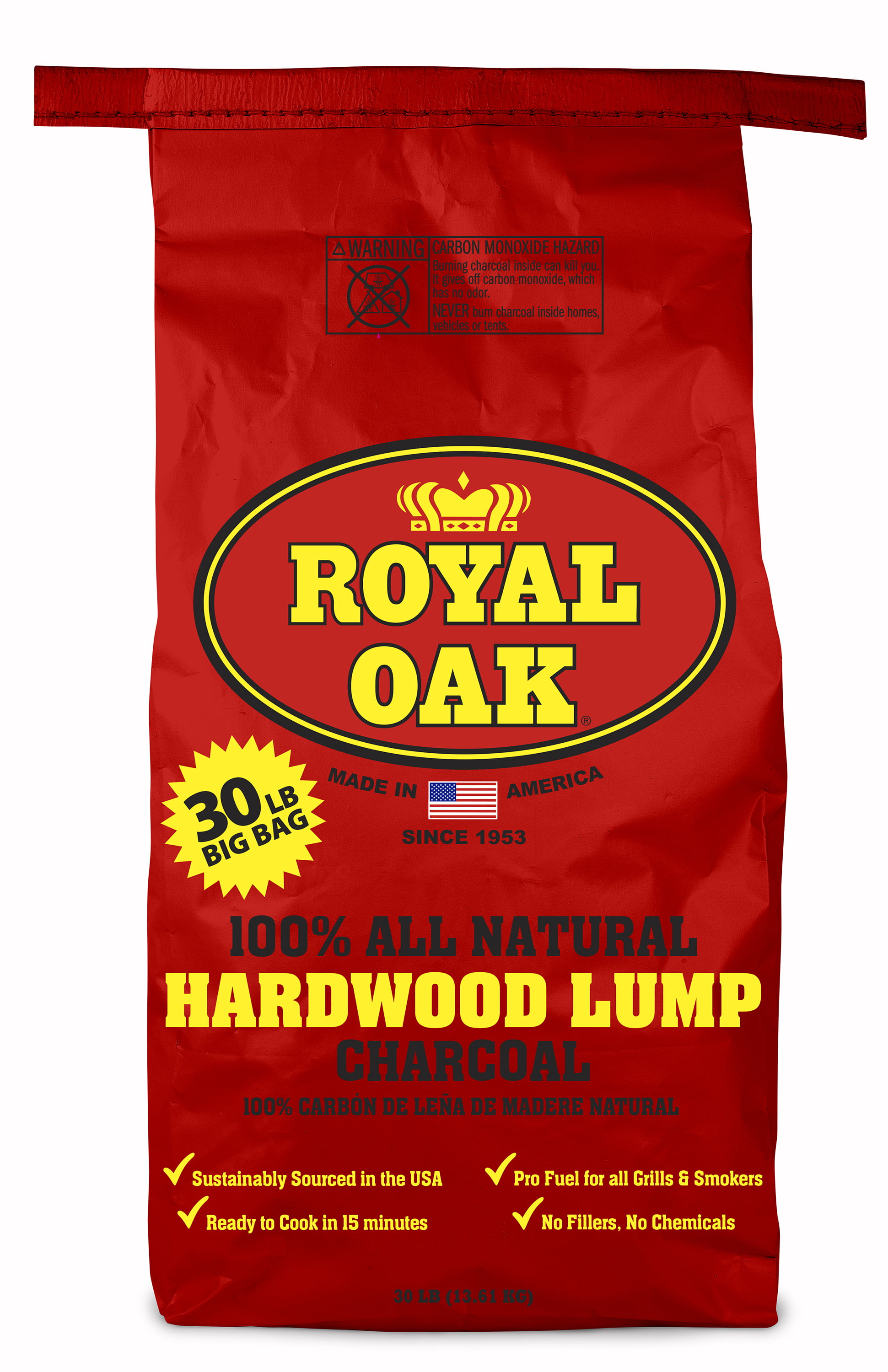 Royal Oak Lump Charcoal, All Natural Hardwood Charcoal, 30 Lbs - Walmart.com - Walmart.com