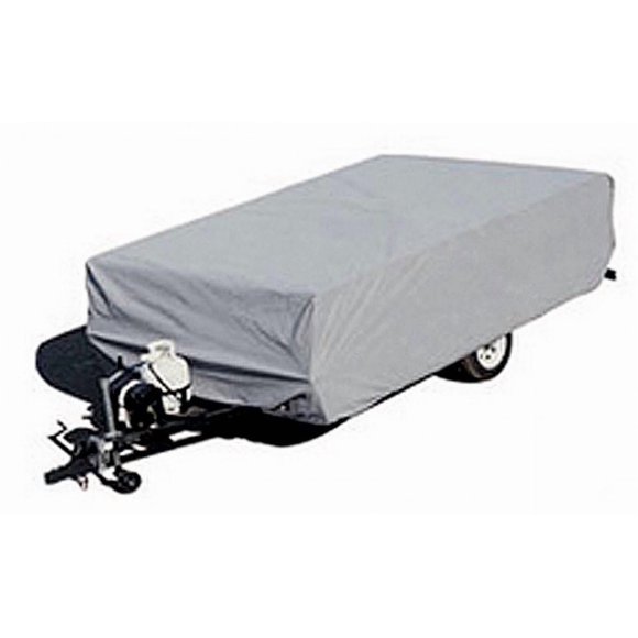 Adco Pop Up Camper Cover 2891 RV Cover; For Receiver Hitch Camper; Breathable And Moderate UV Resistant; Gray; Polypropylene; With Storage Bag; With Straps And Buckles/Reinforced Elasticized Corners