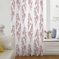 thumbnail image 5 of Red Botanical Sheer Curtains 63 Inches Long, Pastoral Elegant Spring Floral Light Filering Curtains, Breathable Simi Curtain Privacy Drapes for Living Room Bedroom Lightweight Window Treatment, 5 of 9