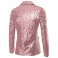 thumbnail image 3 of Miluxas Mens Shiny Sequin Blazer One Button Suit Jacket Shawl Lapel Tuxedo Party Dinner Prom, 3 of 3