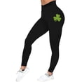 thumbnail image 2 of Hot Sale!! Women's St. Patrick's Day Shamrock Leggings 3D Printed Irish Green Clover Leaves High Waist Stretchy Soft Yoga Pants Women's Leggings Irish Irish Sports Leggings with Soft and Slim Butt, 2 of 3