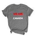 thumbnail image 4 of Nmnitkp Sustainable Women's Short Sleeve Tops We Are Canada Football Fan Graphic T-Shirt, Crew Neck Short Sleeve Casual Tee, Multiple Colors Available Gray,XL, 4 of 5