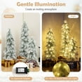thumbnail image 3 of Demi Bonn Set of 3 Green + White Pre-Lit Christmas Trees - Snow-Flocked Tips, 30+50+70 Warm White LEDs, Metal Base, 3 of 7