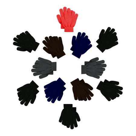

12 Pairs Kids Winter Gloves Children Bulk Pack Fun Colorful Cute Magic Glove for Boys & Girls (Assorted C)